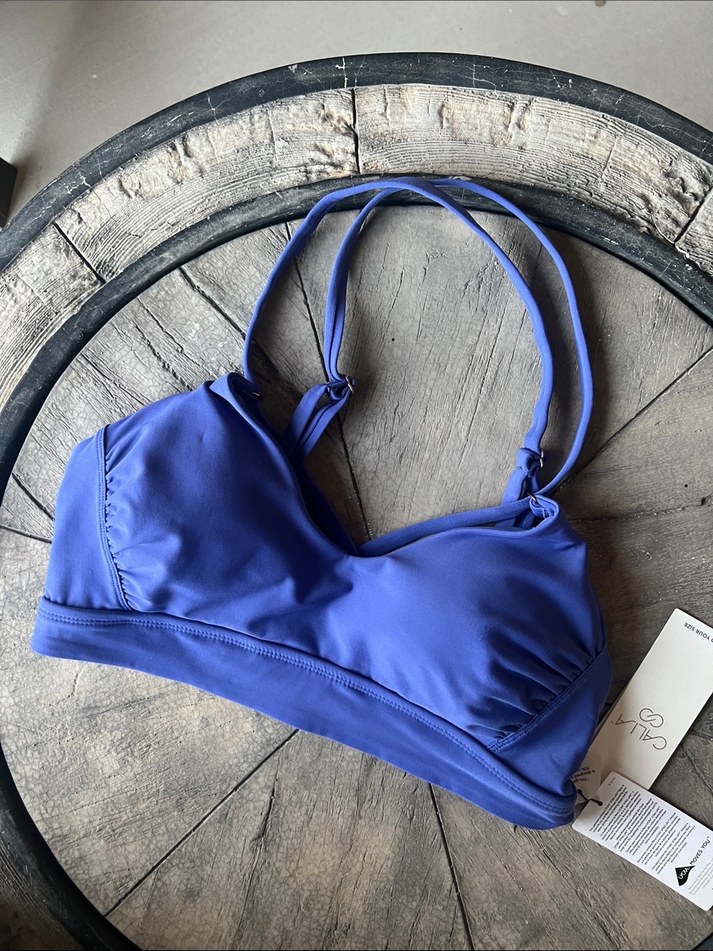 Sleek Blueberry Women's Bikini Top with Double Straps medium